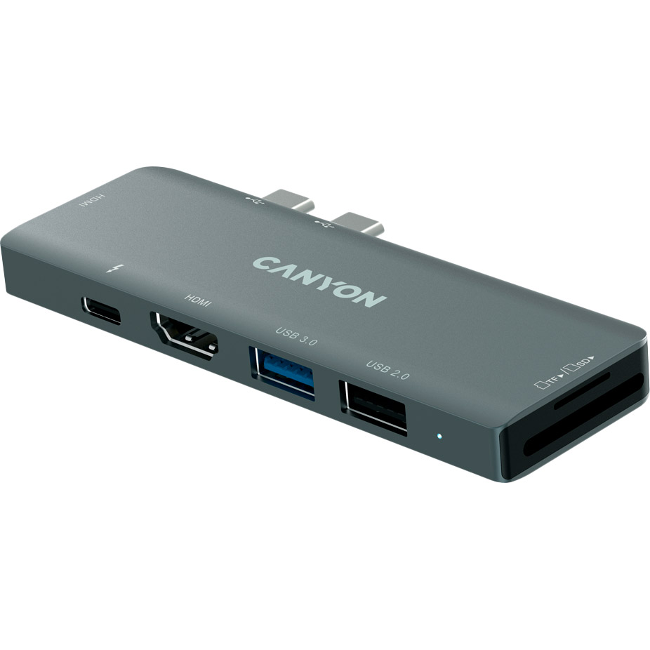 USB-хаб CANYON USB Type-C Space Grey (CNS-TDS05B) Інтерфейс підключення USB Type-C