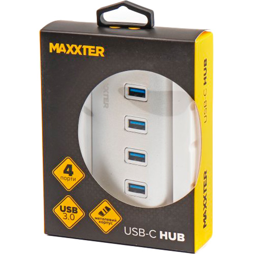 USB-хаб MAXXTER HU3С-4P-01 Тип живлення пасивний