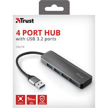 USB-хаб TRUST Halyx 4-Port USB-A 3.2 ALUMINIUM (23327)