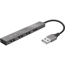 USB-хаб TRUST Halyx Aluminium 4-Port Mini USB Grey (23786)