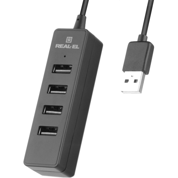 

USB-хаб REAL EL HQ-174 black (EL123110006), HQ-174, black