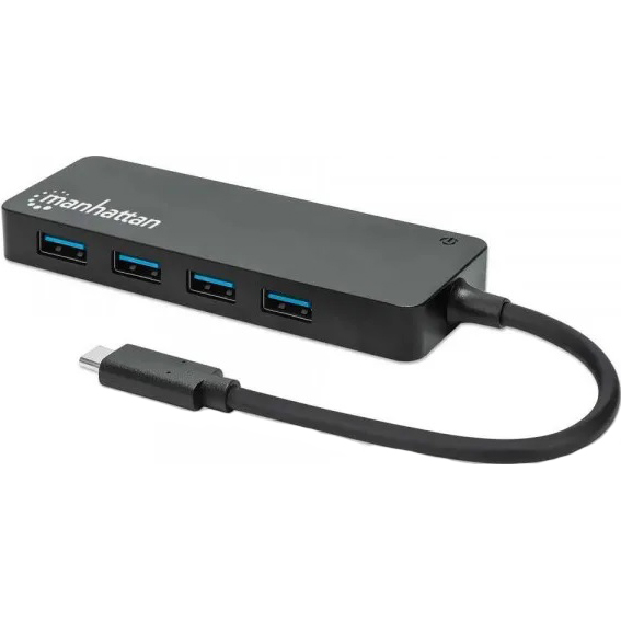 

USB-хаб INTRACOM Manhattan Type-C 4-port USB 3.0 Black (164924), Manhattan Type-C 4-port USB 3.0, чорний (164924)