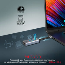 Док-станція PROMATE mediahub-c3 4-в-1 USB-С Gray (mediahub-c3.grey)