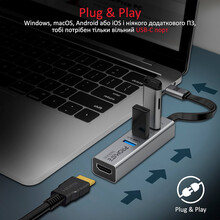 Док-станція PROMATE mediahub-c3 4-в-1 USB-С Gray (mediahub-c3.grey)