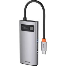 Док-станция  BASEUS Metal Gleam Series 4-in-1 Gray (2xUSB3.0+4KHD+Type-C) (32013)