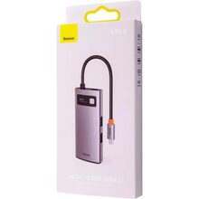 Док-станция  BASEUS Metal Gleam Series 4-in-1 Gray (2xUSB3.0+4KHD+Type-C) (32013)
