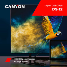 Док-станція CANYON 13 в 1 USB-C Dark Gray (CNS-TDS12)