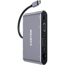 Док-станция CANYON 8-1 USB-C Dark Grey (CNS-TDS14)