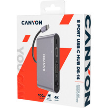 Док-станция CANYON 8-1 USB-C Dark Grey (CNS-TDS14)
