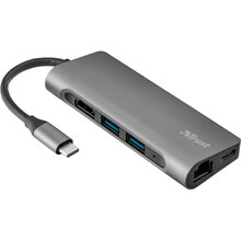 Док-станция TRUST DALYX 7 в 1 USB-C ALUMINIUM (23775)