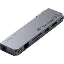 Док-станция SATECHI Aluminum USB-C Pro Hub Max Adapter Space Gray (ST-UCPHMXM)