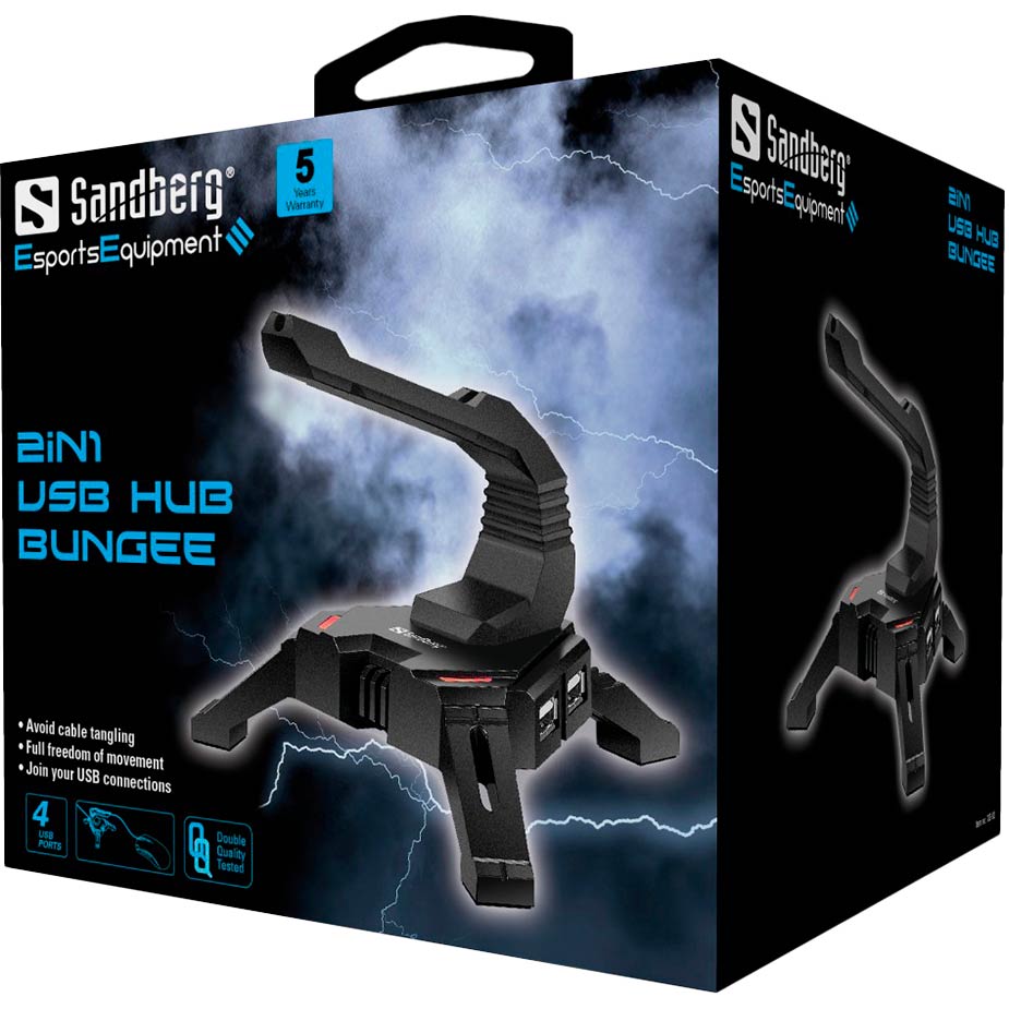 USB-хаб Sandberg держатель кабеля USB Hub Bungee (133-92) Тип USB-хаб