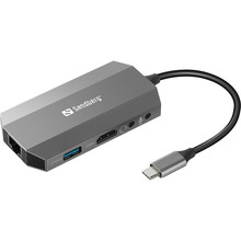 Док-станція SANDBERG USB-C 6 in 1 Travel Dock (136-33)