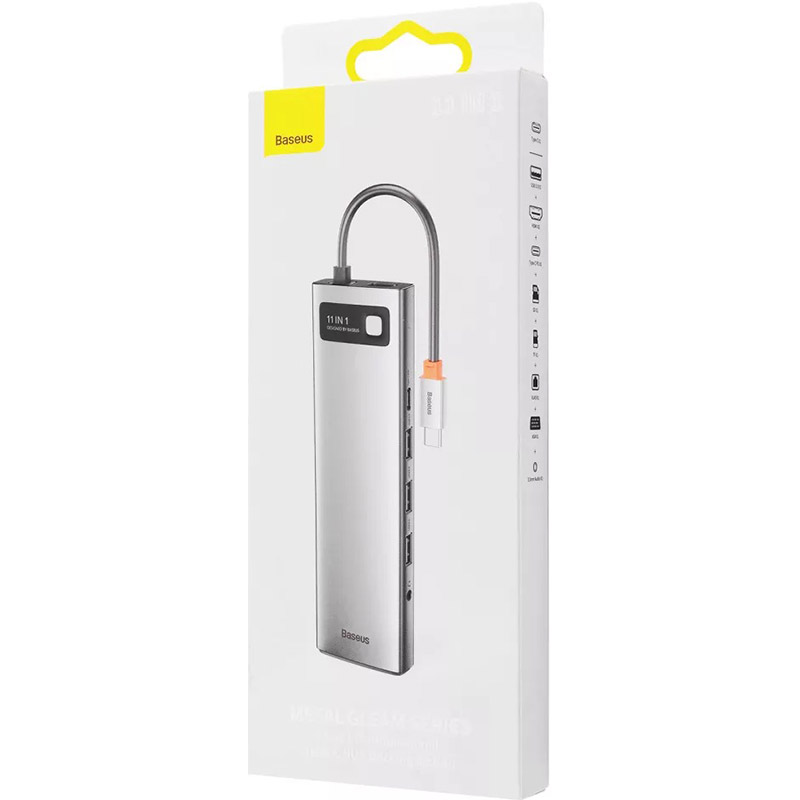 Замовити Док-станція BASEUS Metal Gleam Series 11-in-1 Grey (33092gray)