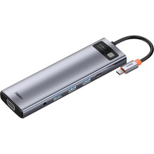 Док-станція BASEUS Metal Gleam Series 5-in-1 30Hz Version Grey (35096gray)