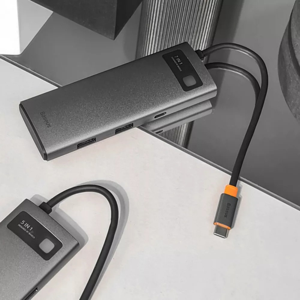 Док-станція BASEUS Metal Gleam Series 5-in-1 30Hz Version Grey (35096gray) Інтерфейс підключення USB Type-C