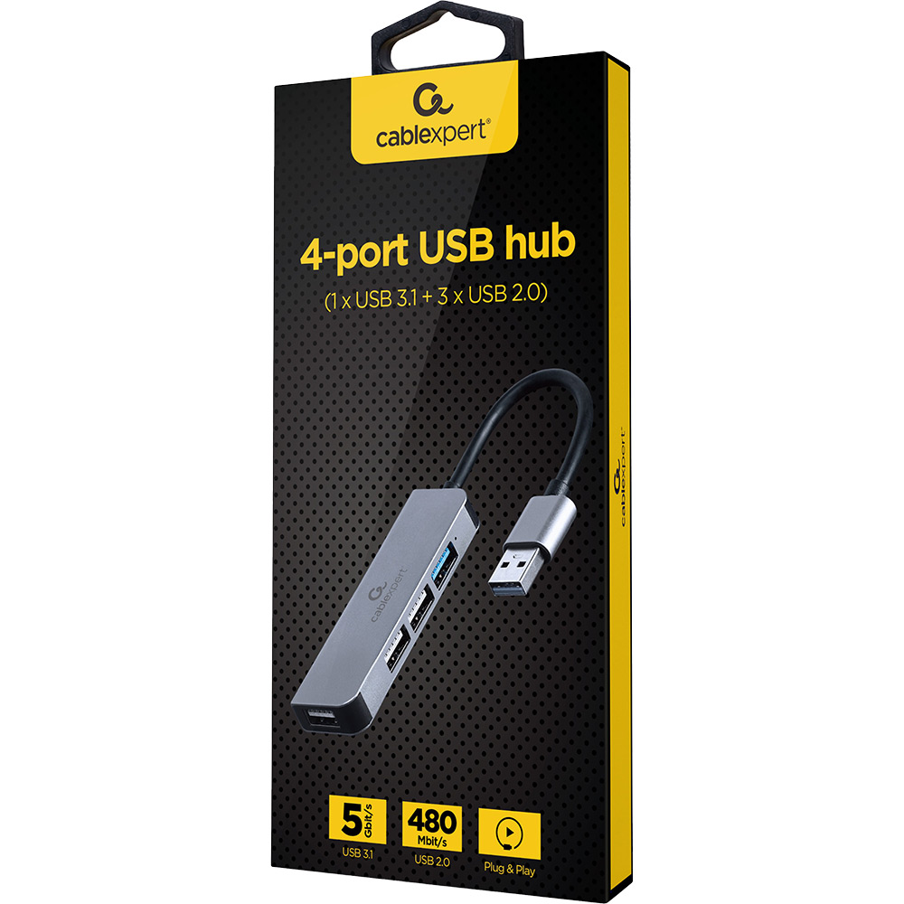 USB-хаб CABLEXPERT 4-портовый (UHB-U3P1U2P3-01) Тип USB-хаб