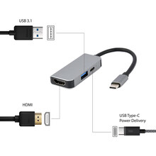 Док-станція CABLEXPERT USB-C 3-в-1 USB/HDMI/PD (A-CM-COMBO3-02)