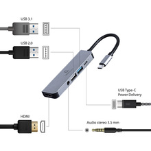 Док-станція CABLEXPERT USB-C 5-в-1 (A-CM-COMBO5-02)