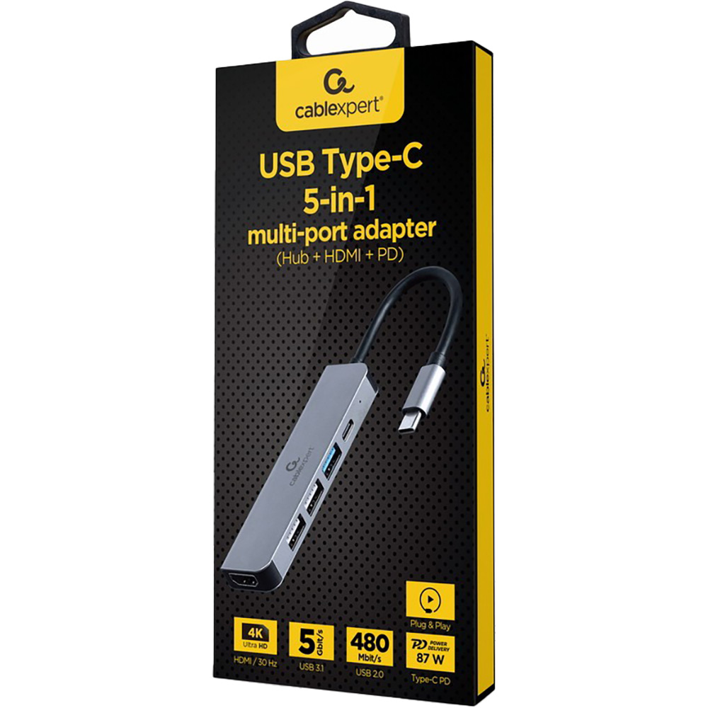 Док-станция CABLEXPERT 5-в-1 Grey (A-CM-COMBO5-03) Тип док-станция