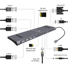 Док-станція CABLEXPERT USB-C 11-в-1 (A-CM-COMBO11-01)