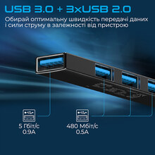 USB-хаб PROMATE Litehub-4 Black (litehub-4.black)