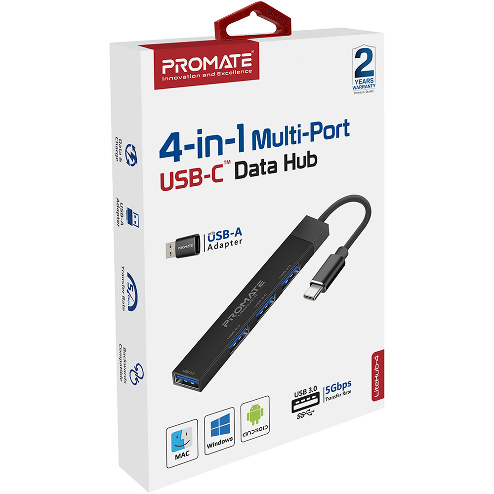 USB-хаб PROMATE Litehub-4 Black (litehub-4.black) Тип USB-хаб