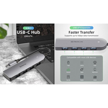 USB-хаб REAL EL CQ-415 Type-C USB 3.0 Grey (EL123110001)