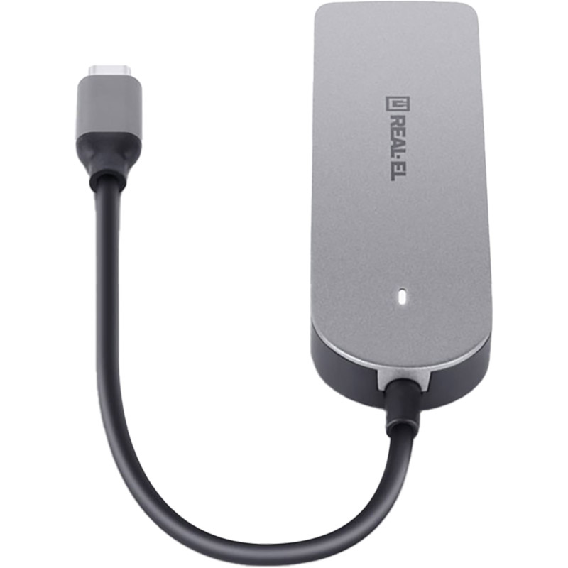 USB-хаб REAL EL CQ-415 Type-C USB 3.0 Grey (EL123110001) Тип живлення пасивний