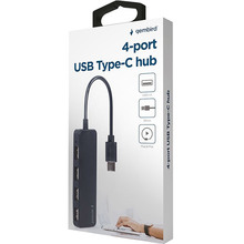 USB-хаб GEMBIRD Type-C 4 в 1 Black (UHB-CM-U2P4-01)
