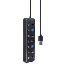 USB-хаб GEMBIRD 7 в 1 USB 3.0 Black (UHB-U3P7P-01)