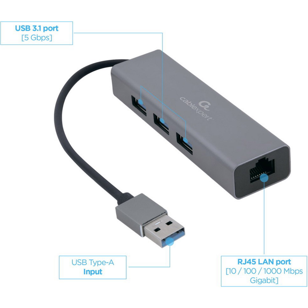 Док-станція CABLEXPERT A-MU3-LAN-01 Тип док-станція