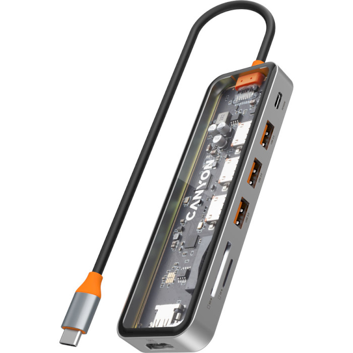 Док-станція CANYON DS-13 4k 7-в-1 USB-C Space Grey (CNS-TDS13) Інтерфейс підключення USB Type-C