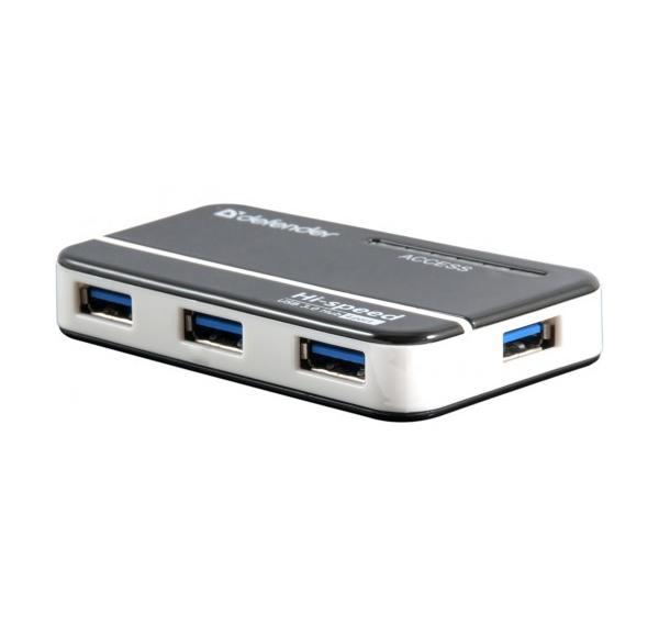 USB-хаб DEFENDER QUADRO Quick USB3.0 (83510) Общее количество портов 4