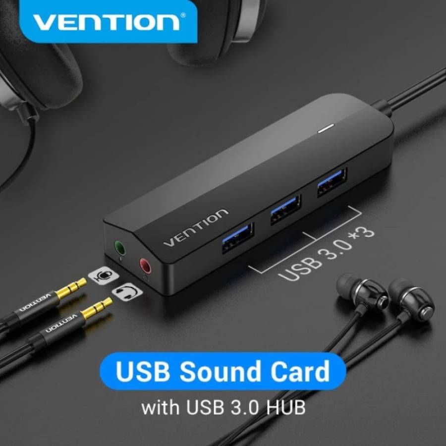 USB-хаб VENTION USB 3.0 - 3хUSB 3.0/2хTRS Audio/USB Micro 1 м (CHIBF) Тип живлення пасивний