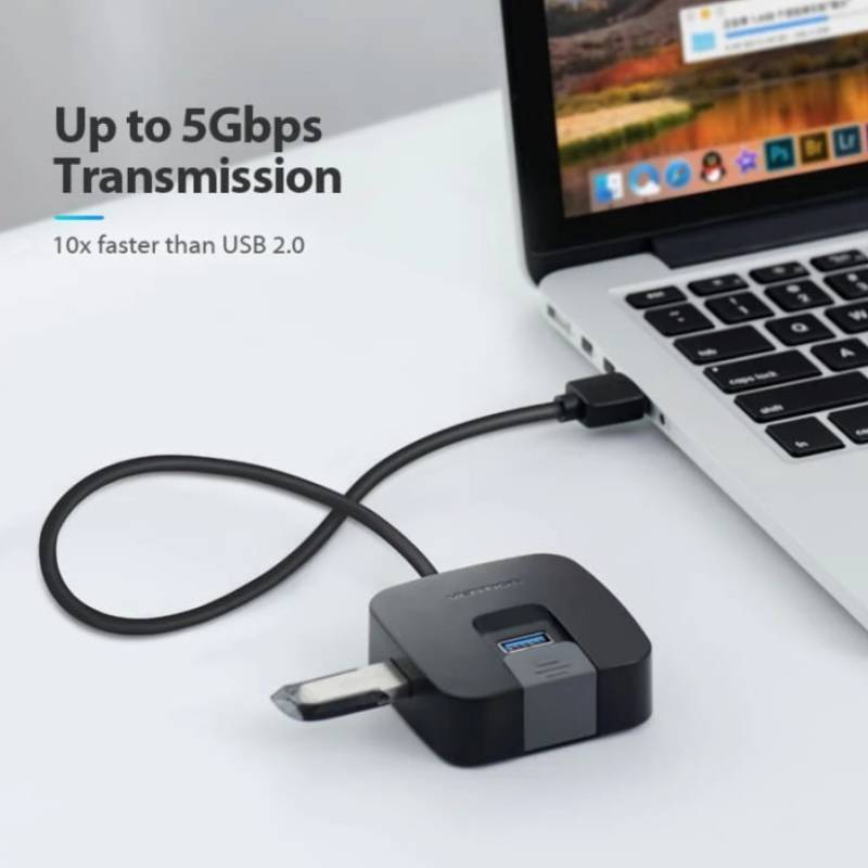 USB-хаб VENTION USB 3.0 - 4хUSB 3.0 Black 1 м (CHBBF) Кількість роз'ємів USB Type-A 4