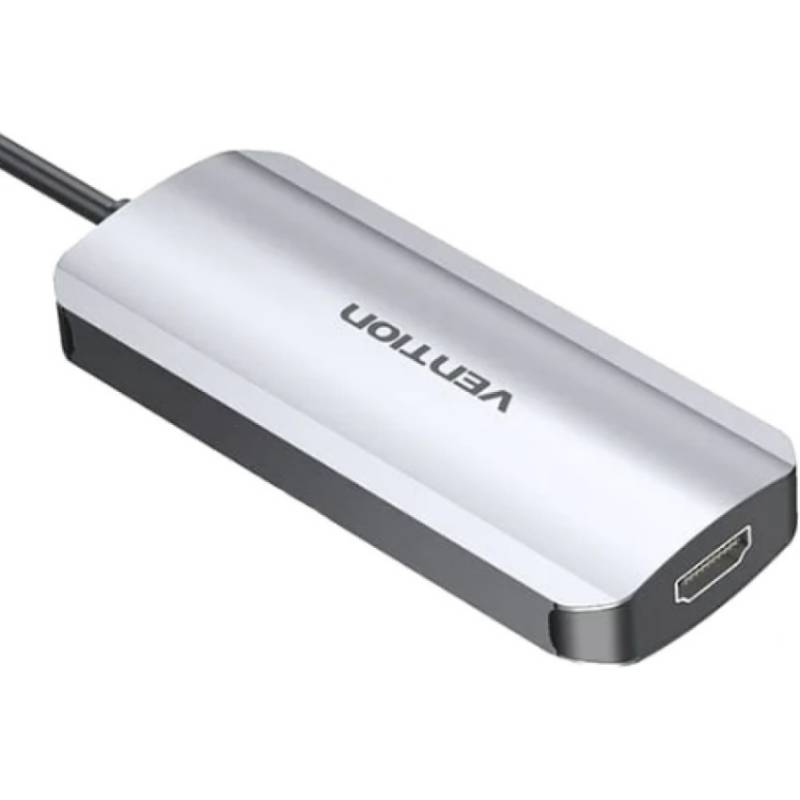 USB-хаб VENTION USB 3.1 Type-C - HDM/USB 3.0х3//PD 100W 5-in-1 Grey (THFHB) Тип док-станція