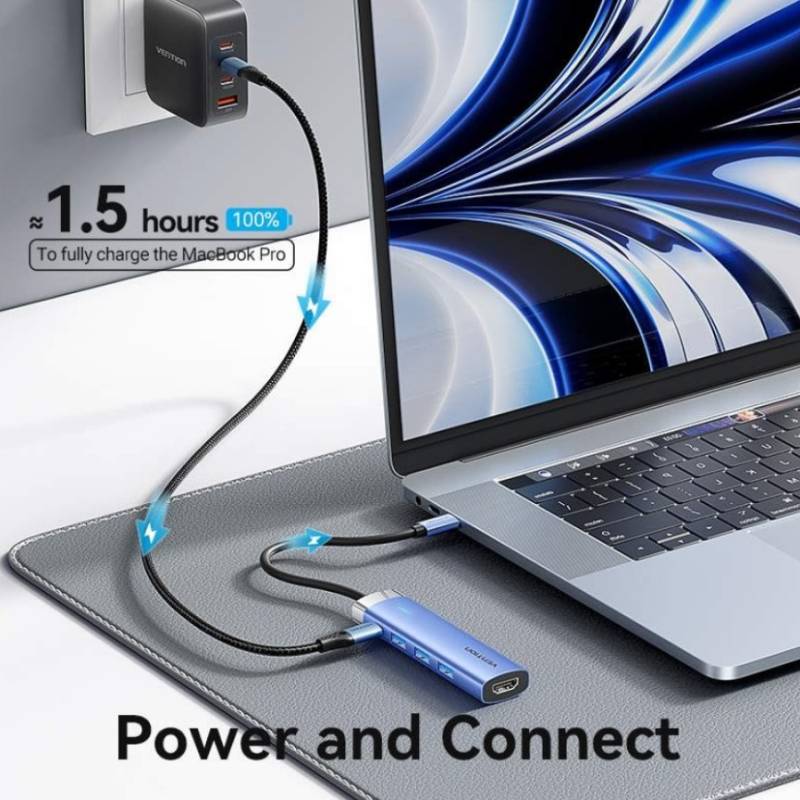 Док - станція VENTION 5-in-1 (TGESB) Інтерфейс підключення USB Type-C