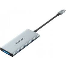 USB-хаб VENTION USB3.1 Type-C - HDMI/USB 3.0x3/SD/TF/PD 100W 7-in-1 (TOPHB)