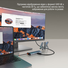 USB-хаб COLORWAY USB-C 5-в-1 Type C PD 100W/USB3.0х3/HDMI 4К (BO3PS5I01-4)