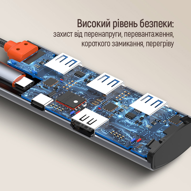 В Україні USB-хаб COLORWAY USB-C 5-в-1 Type C PD 100W/USB3.0х3/HDMI 4К (BO3PS5I01-4)