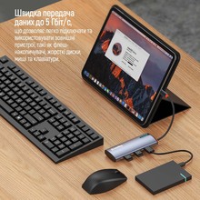 USB-хаб COLORWAY USB-C 5-в-1 Type C PD 100W/USB3.0х3/HDMI 4К (BO3PS5I01-4)