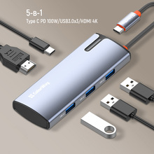 USB-хаб COLORWAY USB-C 5-в-1 Type C PD 100W/USB3.0х3/HDMI 4К (BO3PS5I01-4)