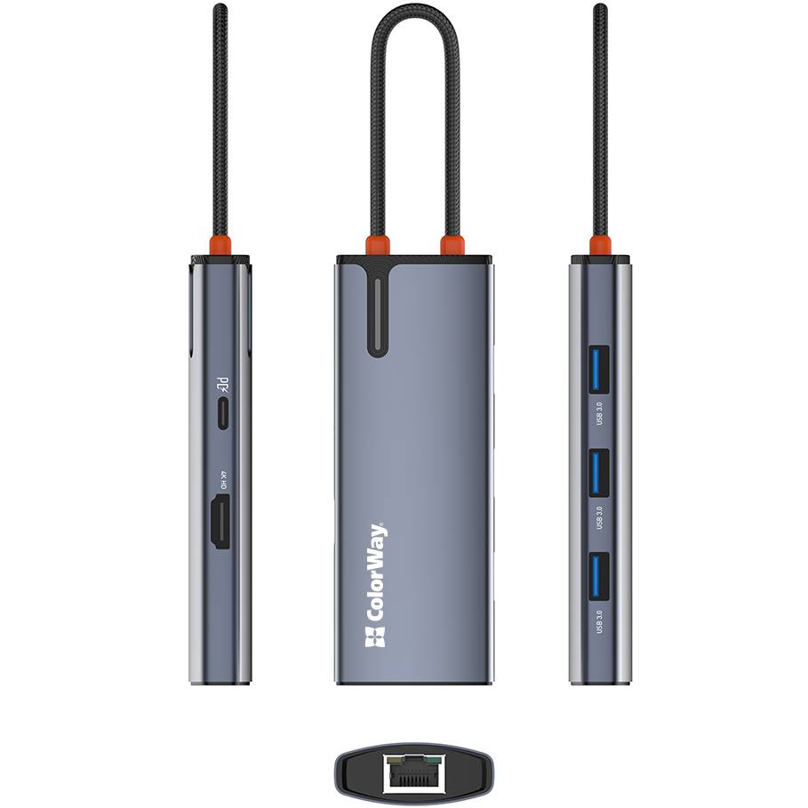 Док - станция COLORWAY 6-в-1 (BO3PS5I01-4) Интерфейс подключения USB Type-C
