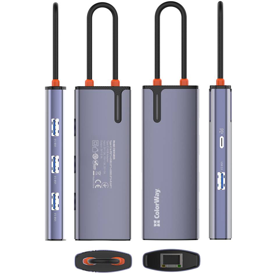 Док - станция COLORWAY 6-в-1 (BO3PS5I01-4) Дополнительные разъемы LAN (RJ-45)