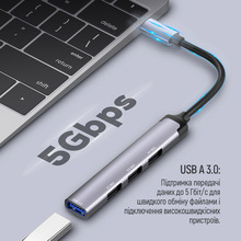 USB-хаб COLORWAY USB-A 4-в-1 USB2.0х3/USB3.0 BO3PS5I01-4 (CW-HUB05)