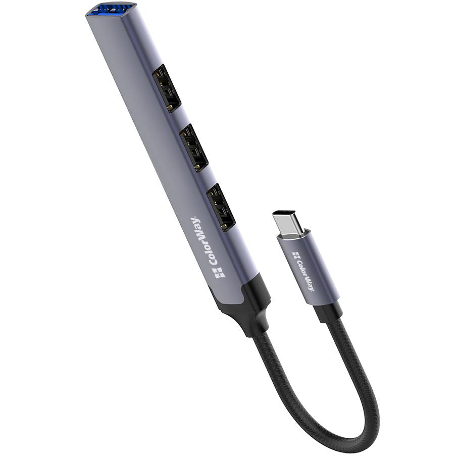 USB-хаб COLORWAY USB-A 4-в-1 USB2.0х3/USB3.0 BO3PS5I01-4 (CW-HUB05) Тип USB-хаб