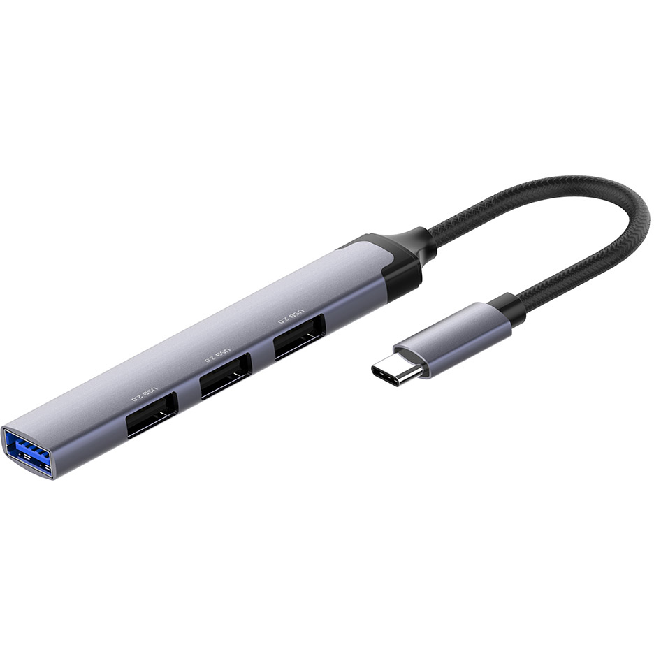 USB-хаб COLORWAY USB-C 4-в-1 USB2.0х3/USB3.0 (BO3PS5I01-4)