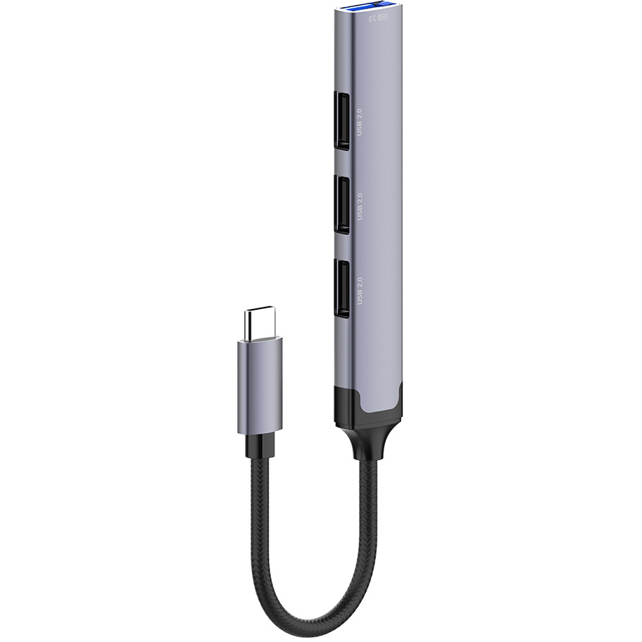 USB-хаб COLORWAY USB-C 4-в-1 USB2.0х3/USB3.0 (BO3PS5I01-4) Інтерфейс підключення USB Type-C