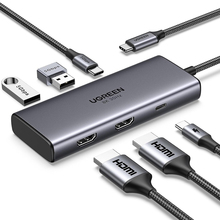 USB-хаб Ugreen CM498 USB/Type-C/HDMI 6 in 1 Silver (15852)